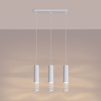 Lustr na lanku LAMI 3xGU10/10W/230V bílá