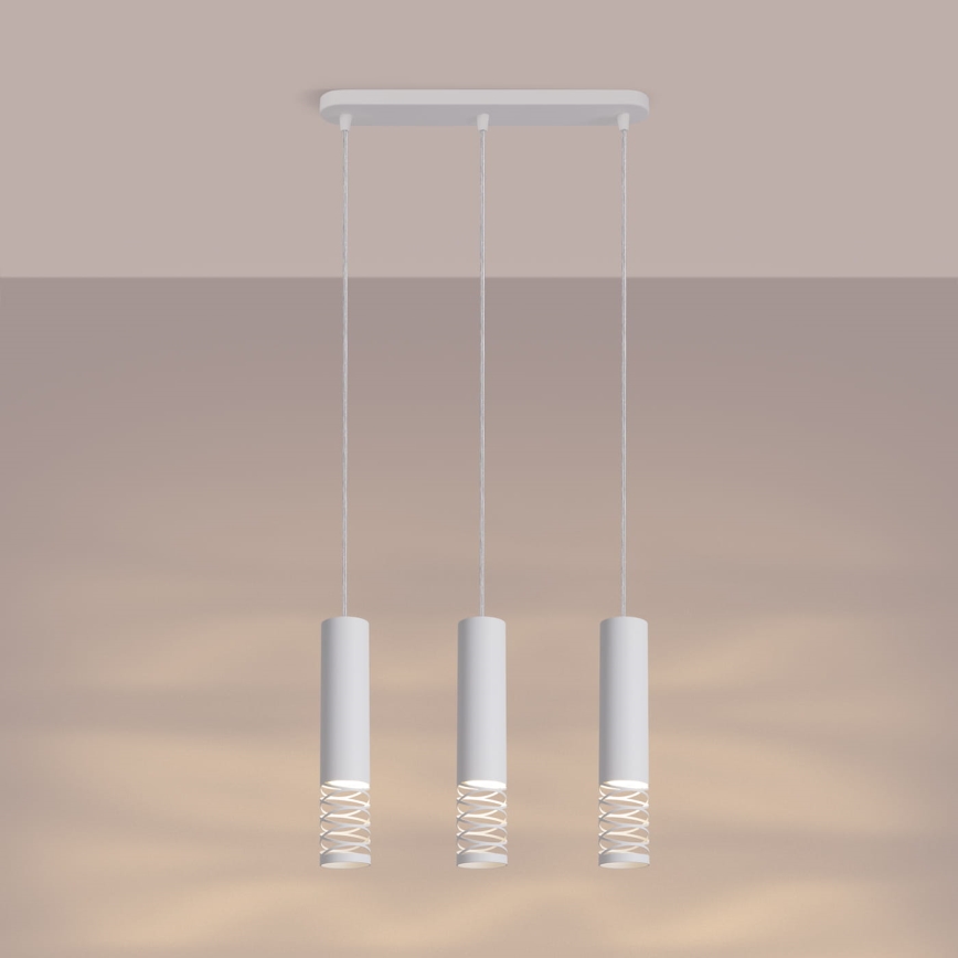 Lustr na lanku LAMI 3xGU10/10W/230V bílá