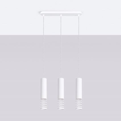 Lustr na lanku LAMI 3xGU10/10W/230V bílá