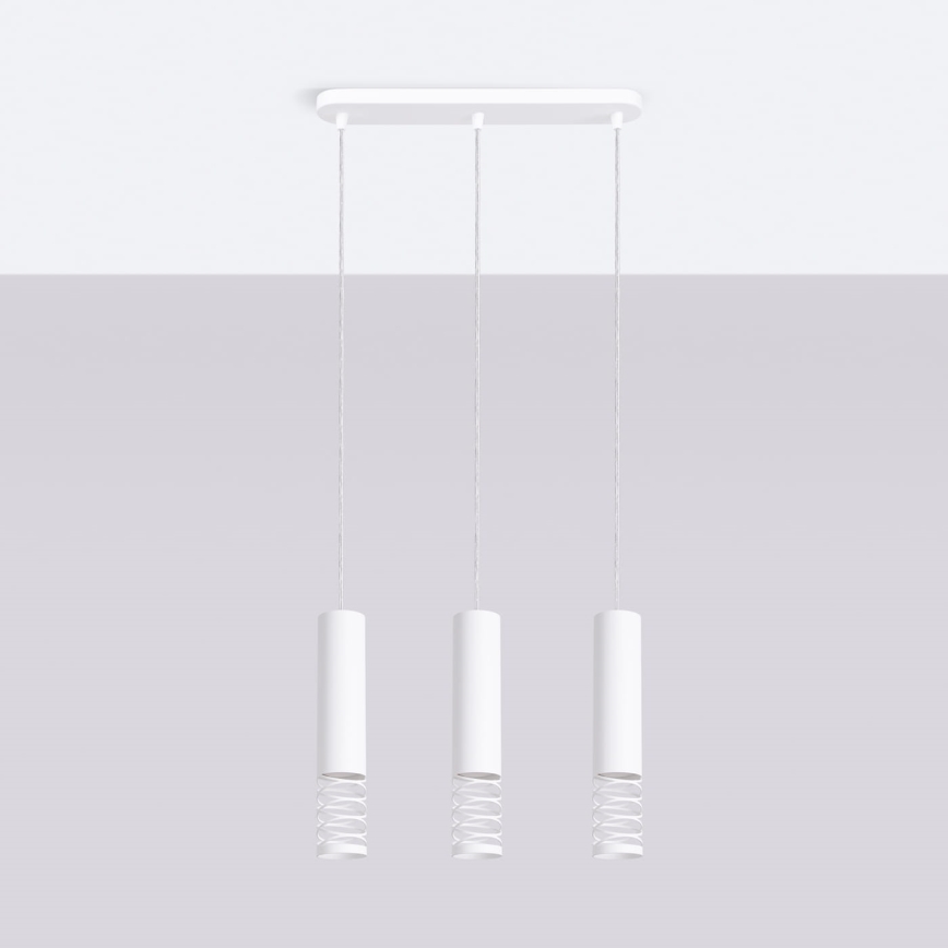 Lustr na lanku LAMI 3xGU10/10W/230V bílá