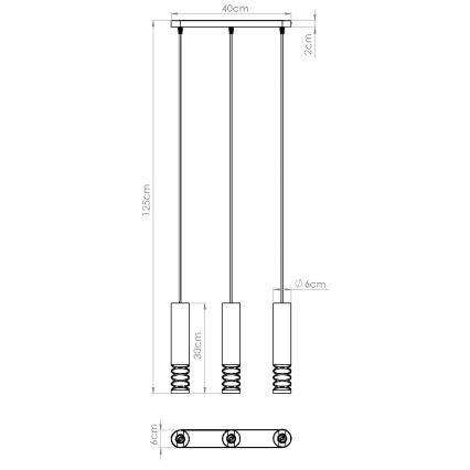 Lustr na lanku LAMI 3xGU10/10W/230V bílá