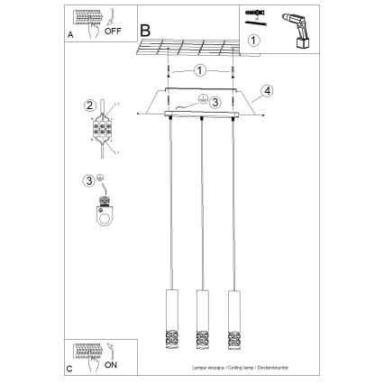 Lustr na lanku LIRO 3xGU10/10W/230V bílá