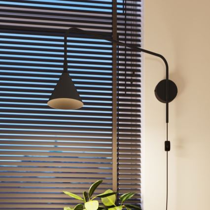 Nástěnná lampa NOX 1xE14/10W/230V černá