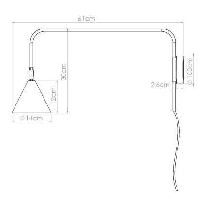 Nástěnná lampa NOX 1xE14/10W/230V černá