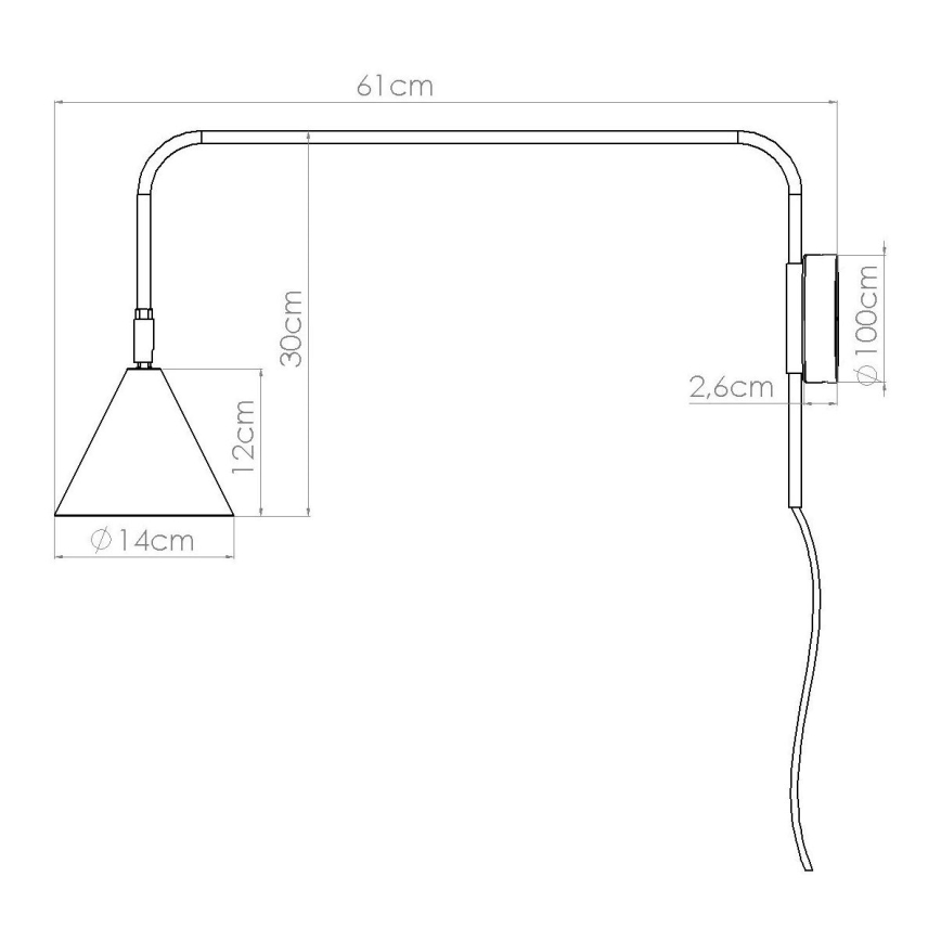 Nástěnná lampa NOX 1xE14/10W/230V černá
