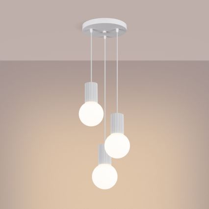 Lustr na lanku HALO 3xG9/8W/230V pr. 25 cm bílá