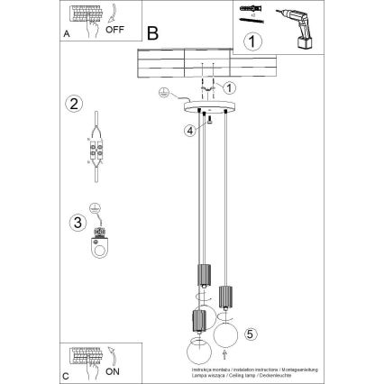 Lustr na lanku HALO 3xG9/8W/230V pr. 25 cm bílá