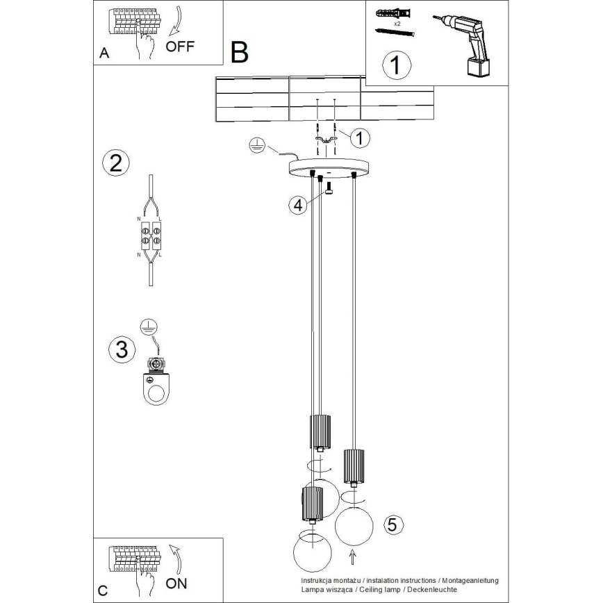 Lustr na lanku HALO 3xG9/8W/230V pr. 25 cm bílá