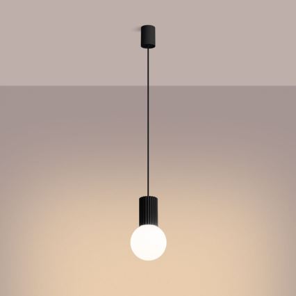 Lustr na lanku HALO 1xG9/8W/230V pr. 12 cm černá