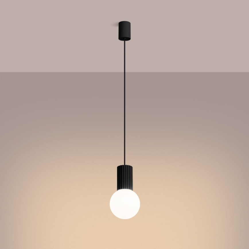 Lustr na lanku HALO 1xG9/8W/230V pr. 12 cm černá