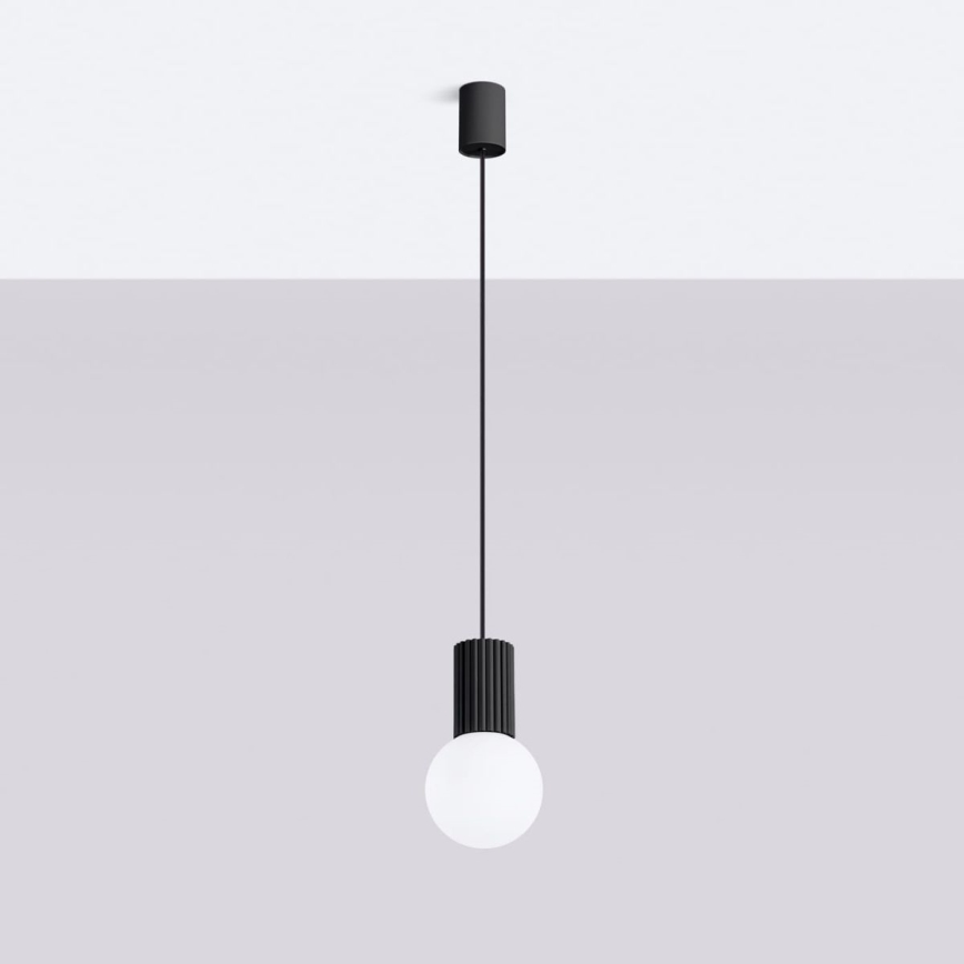 Lustr na lanku HALO 1xG9/8W/230V pr. 12 cm černá