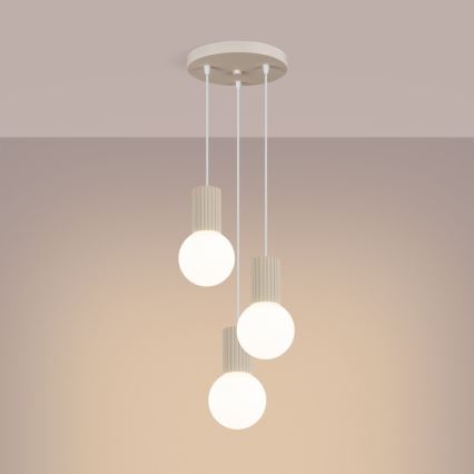 Lustr na lanku HALO 3xG9/8W/230V pr. 25 cm krémová