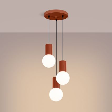 Lustr na lanku HALO 3xG9/8W/230V pr. 25 cm oranžová
