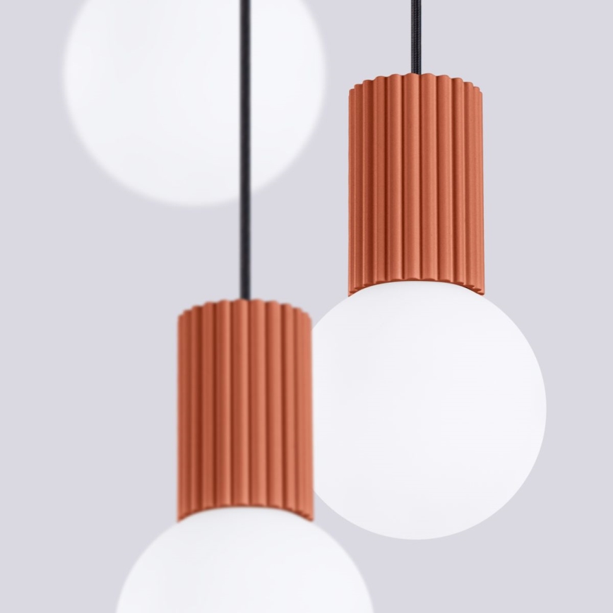 Lustr na lanku HALO 3xG9/8W/230V pr. 25 cm oranžová