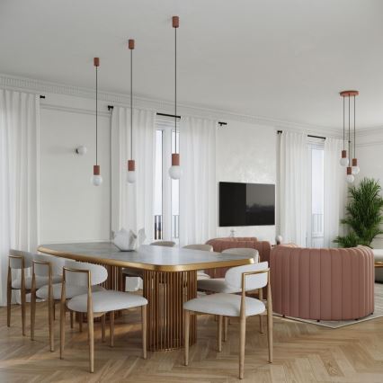 Stolní lampa HALO 1xG9/8W/230V pr. 12 cm hnědá