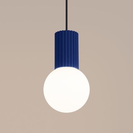 Lustr na lanku HALO 1xG9/8W/230V pr. 12 cm modrá