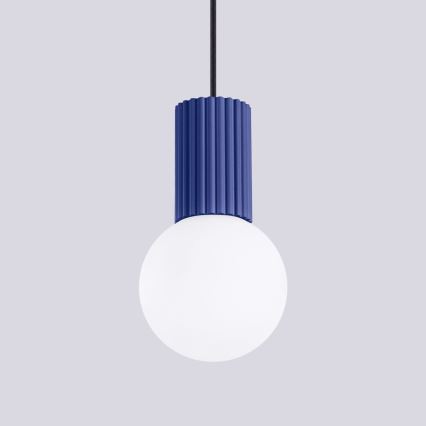 Lustr na lanku HALO 1xG9/8W/230V pr. 12 cm modrá