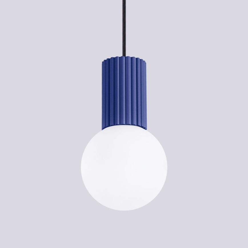 Lustr na lanku HALO 1xG9/8W/230V pr. 12 cm modrá