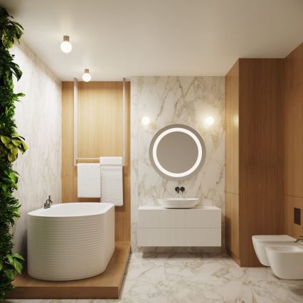 Koupelnové nástěnné svítidlo HALO 1xG9/8W/230V pr. 12 cm IP44 taupe