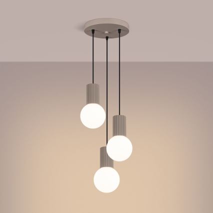 Lustr na lanku HALO 3xG9/8W/230V pr. 25 cm béžová