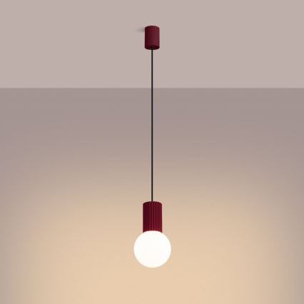 Lustr na lanku HALO 1xG9/8W/230V pr. 12 cm červená