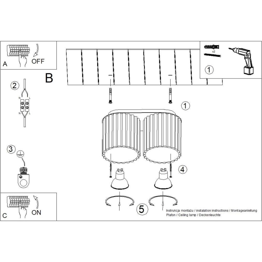 Bodové svítidlo AURA 2xGU10/10W/230V hnědá