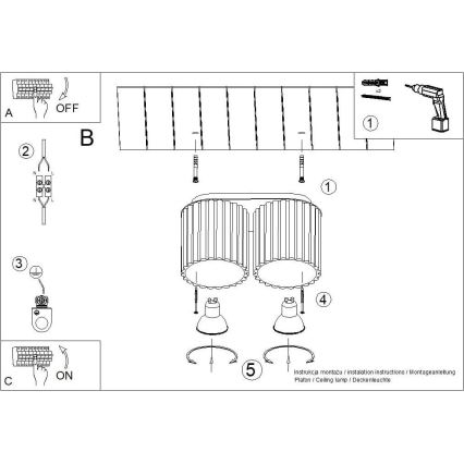 Bodové svítidlo AURA 2xGU10/10W/230V modrá