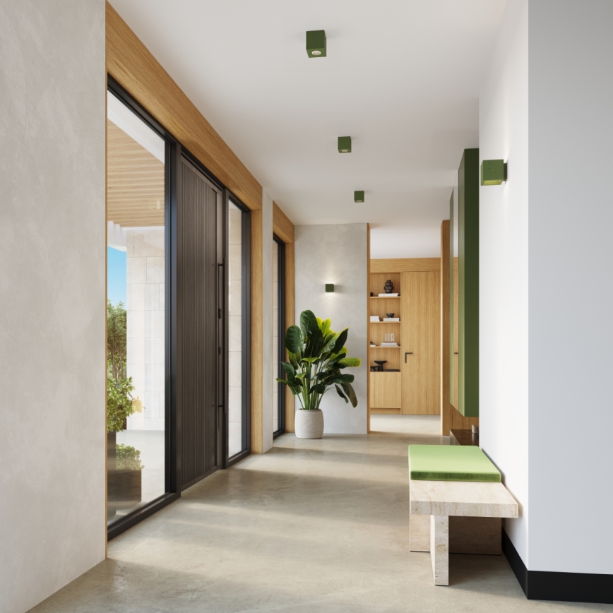 Nástěnné bodové svítidlo QUAD 1xG9/8W/230V beton/zelená