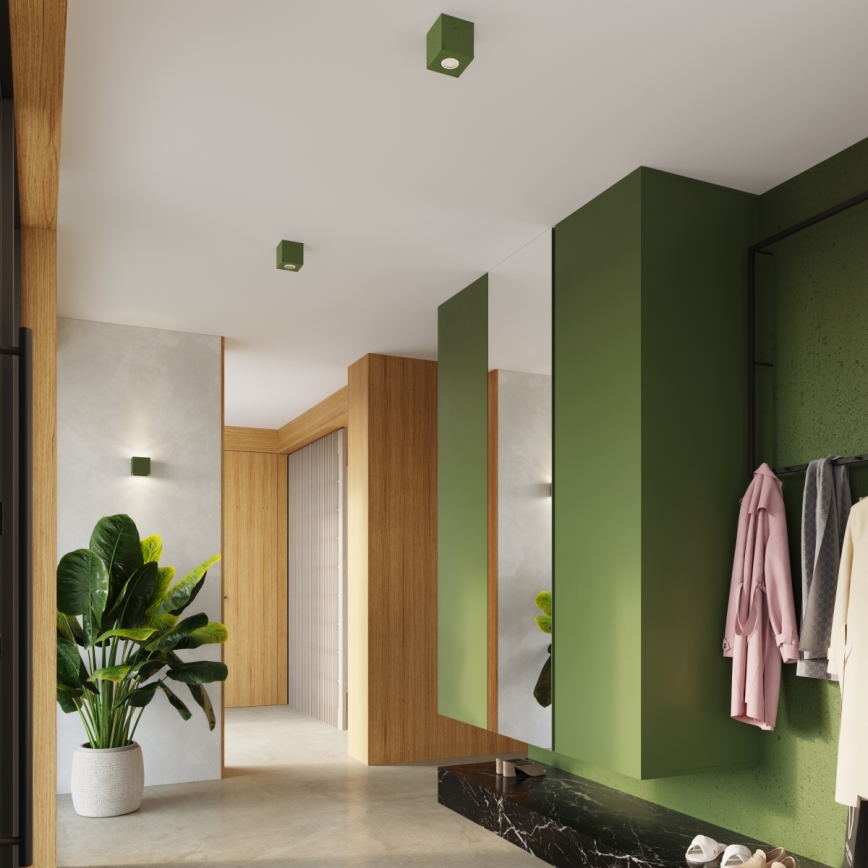 Nástěnné bodové svítidlo QUAD 1xG9/8W/230V beton/zelená