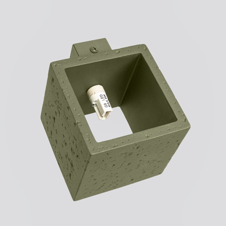 Nástěnné bodové svítidlo QUAD 1xG9/8W/230V beton/zelená