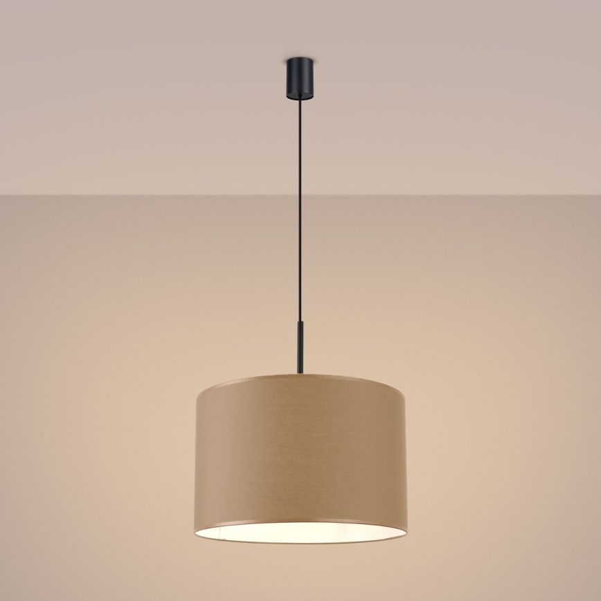 Lustr na lanku NEVIA 1xE27/15W/230V pr. 40 cm taupe