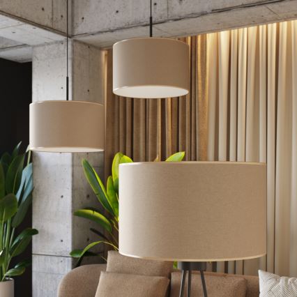 Lustr na lanku NEVIA 1xE27/15W/230V pr. 40 cm taupe