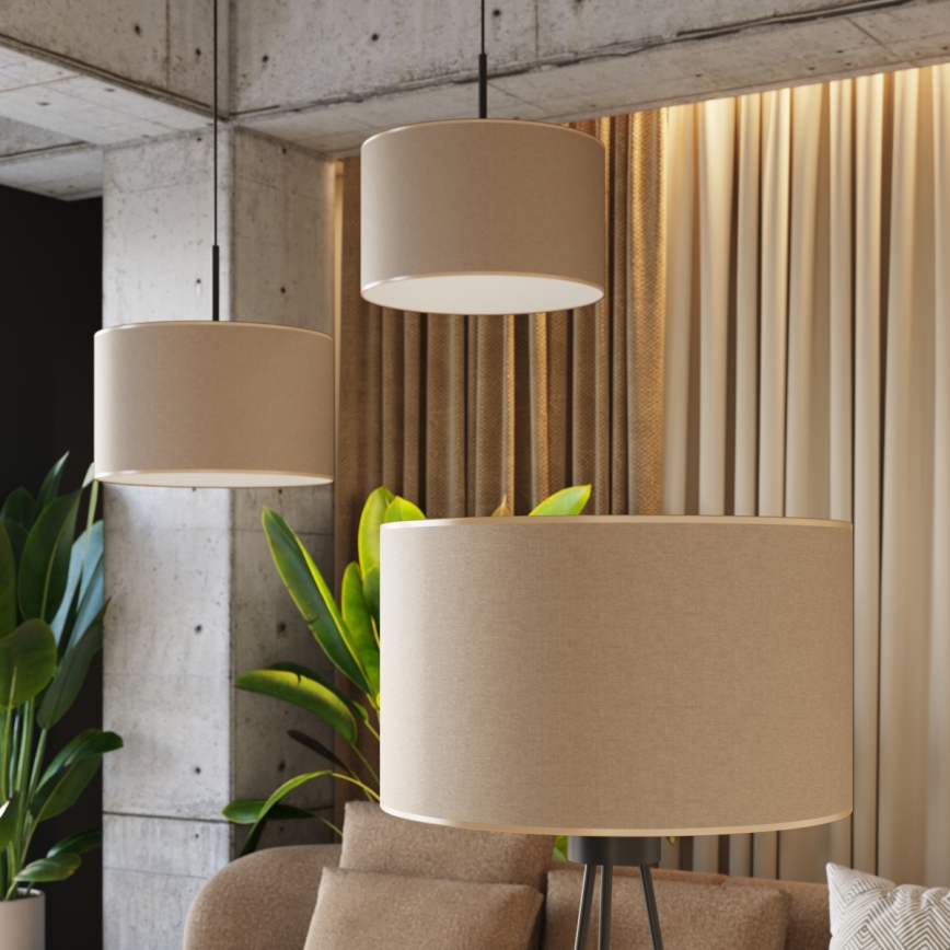 Lustr na lanku NEVIA 1xE27/15W/230V pr. 40 cm taupe