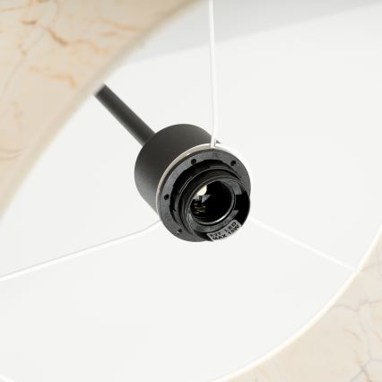 Lustr na lanku NEVIA 1xE27/15W/230V pr. 40 cm béžová/dekor mramoru