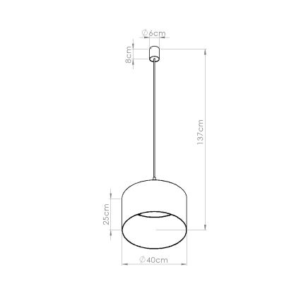 Lustr na lanku NEVIA 1xE27/15W/230V pr. 40 cm červená