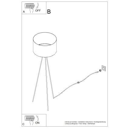 Stojací lampa NEVIA 1xE27/15W/230V taupe
