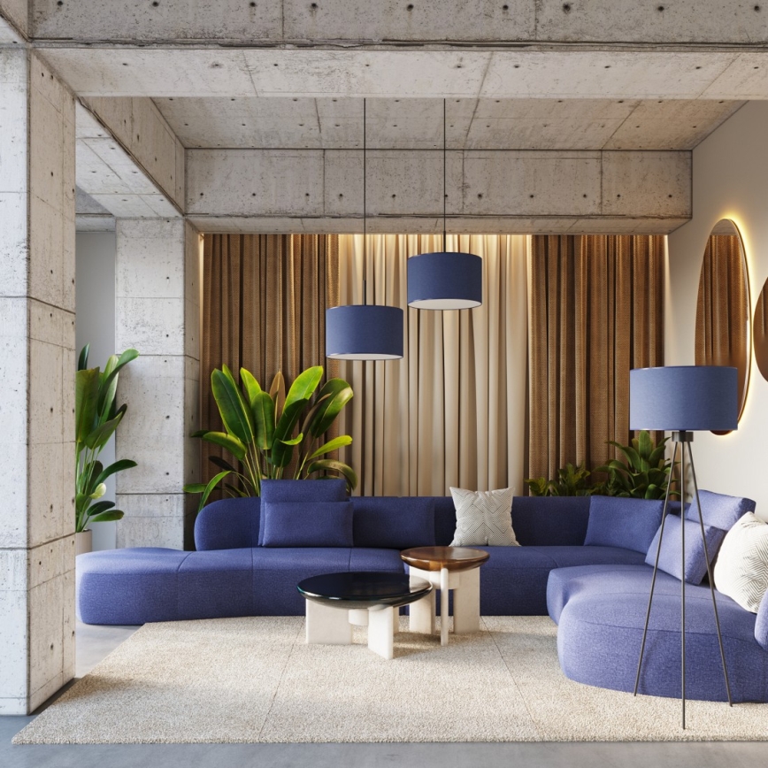 Stojací lampa NEVIA 1xE27/15W/230V modrá