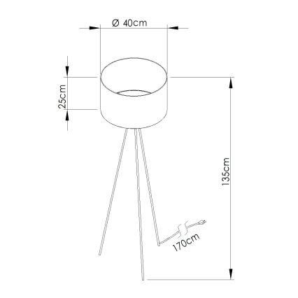 Stojací lampa NEVIA 1xE27/15W/230V modrá
