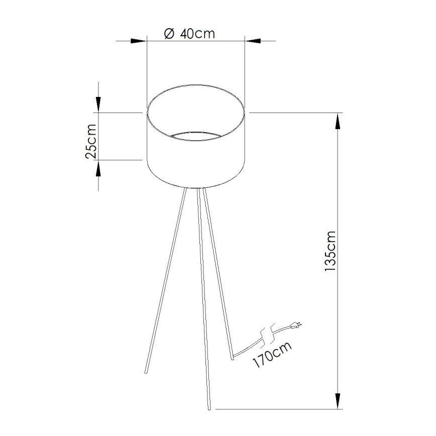 Stojací lampa NEVIA 1xE27/15W/230V modrá