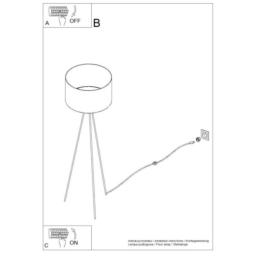 Stojací lampa NEVIA 1xE27/15W/230V modrá