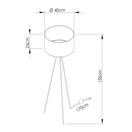 Stojací lampa NEVIA 1xE27/15W/230V červená