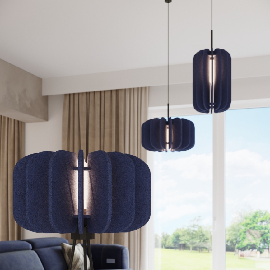 Lustr na lanku MULA 1xE27/15W/230V pr. 27 cm modrá