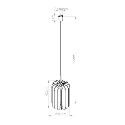 Lustr na lanku MULA 1xE27/15W/230V pr. 27 cm modrá