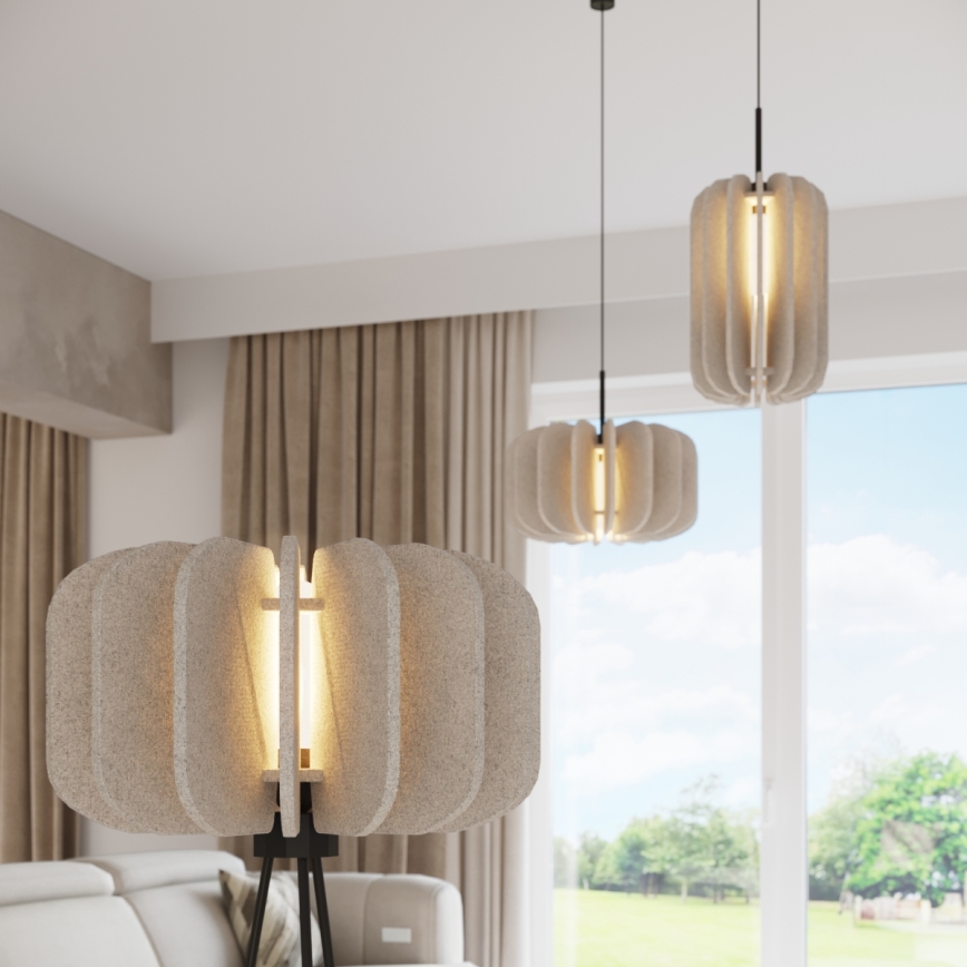 Lustr na lanku MULA 1xE27/15W/230V pr. 45 cm krémová