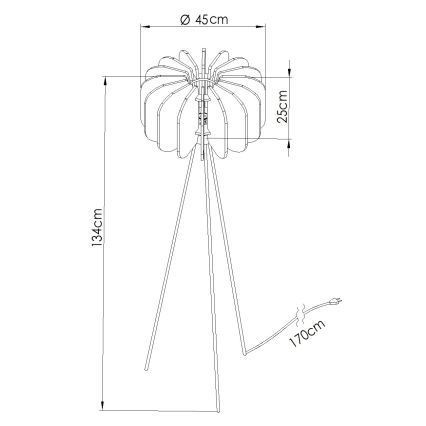 Stojací lampa MULA 1xE27/15W/230V žlutá