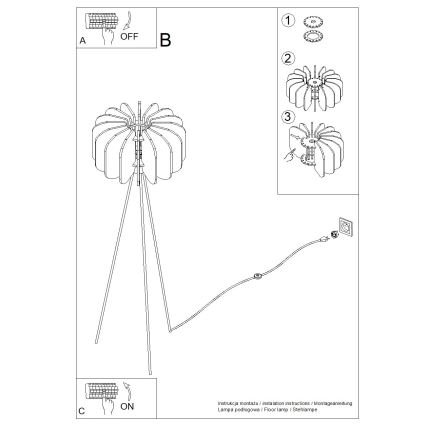 Stojací lampa MULA 1xE27/15W/230V modrá