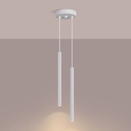 Lustr na lanku ARCHE 2xG9/8W/230V bílá