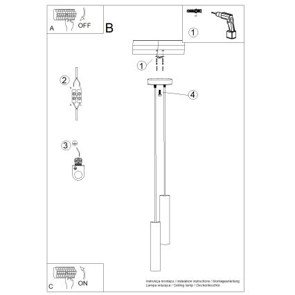 Lustr na lanku LAGOS 2xGU10/10W/230V černá