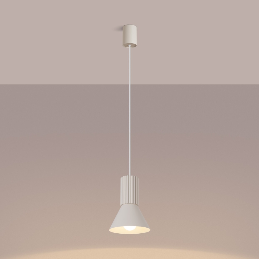 Lustr na lanku ESTRIA 1xE14/10W/230V pr. 14 cm krémová