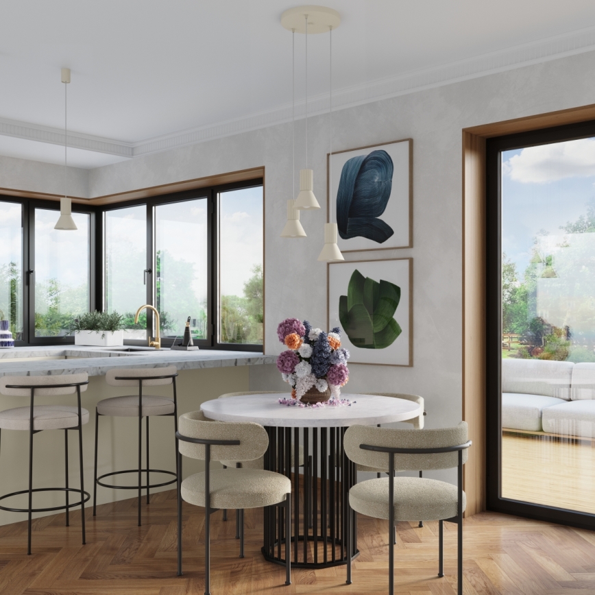 Lustr na lanku ESTRIA 1xE14/10W/230V pr. 14 cm krémová